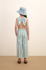BLUE FLOWERS BUCKET HAT - LIGHT WASH DENIM