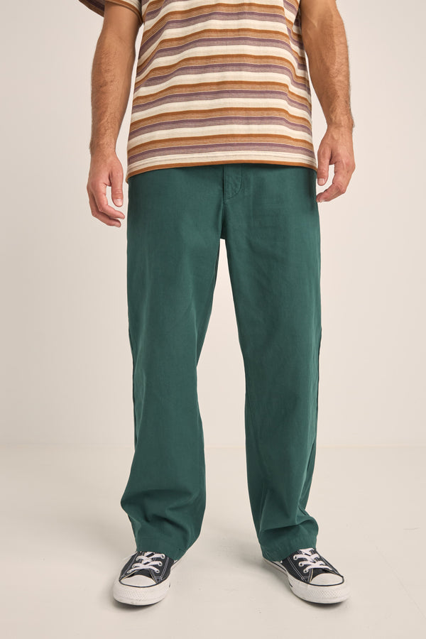 ESSENTIAL TWIL TROUSER - DARK GREEN