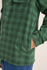 CORD CHECK OVERSHIRT - GREEN