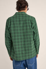 CORD CHECK OVERSHIRT - GREEN