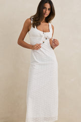 GIGI GATHERED MAXI DRESS - WHITE