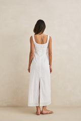 GIGI GATHERED MAXI DRESS - WHITE