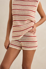 TAMI STRIPE KNIT SHORT - WATERMELON