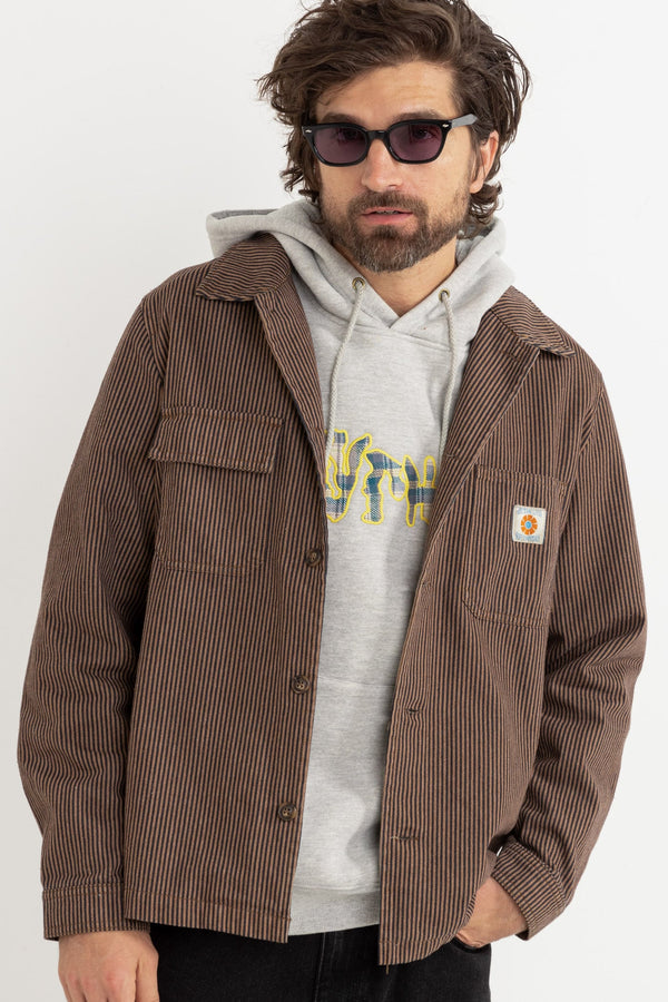 HICKORY STRIPE WORK SHIRT - CEDAR