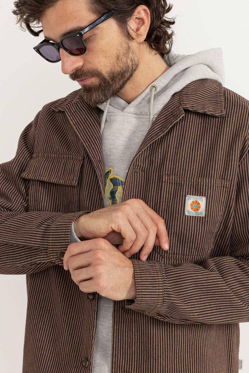 HICKORY STRIPE WORK SHIRT - CEDAR