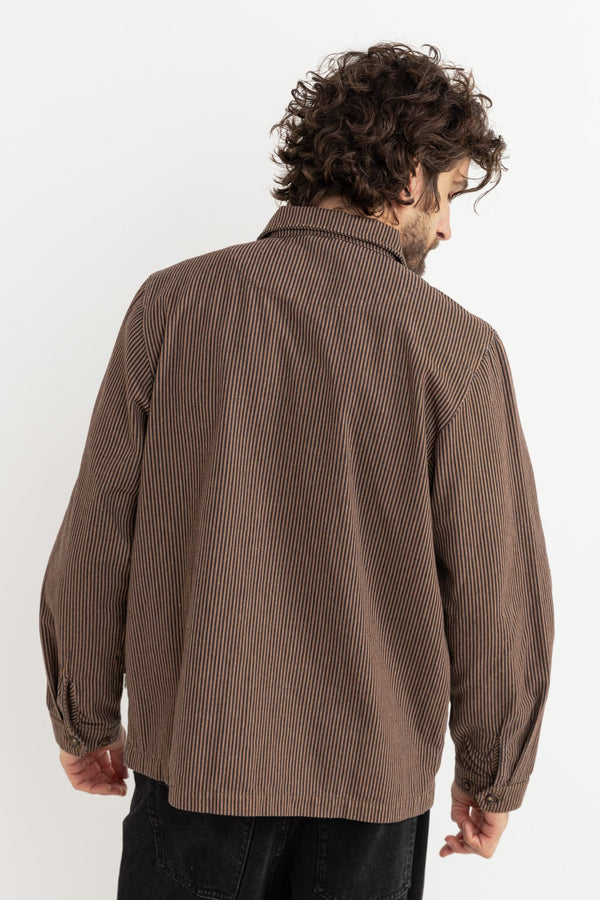 HICKORY STRIPE WORK SHIRT - CEDAR