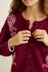 SANDY CROP CARDIGAN PLUM