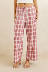 CHELSEA CHECK PANT PLUM