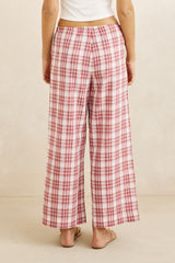 CHELSEA CHECK PANT PLUM