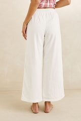 ANNABELLE LACE TRIM BEACH PANT WHITE