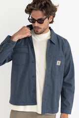 HICKORY STRIPE WORK SHIRT - NAVY