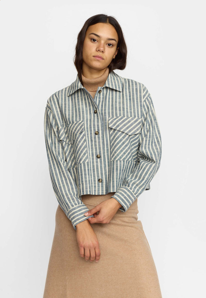 CROPPED SHIRT / 33102 - BLUE
