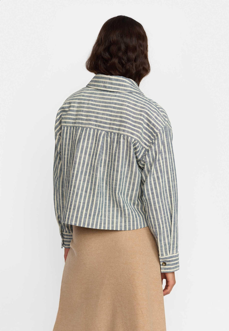 CROPPED SHIRT / 33102 - BLUE