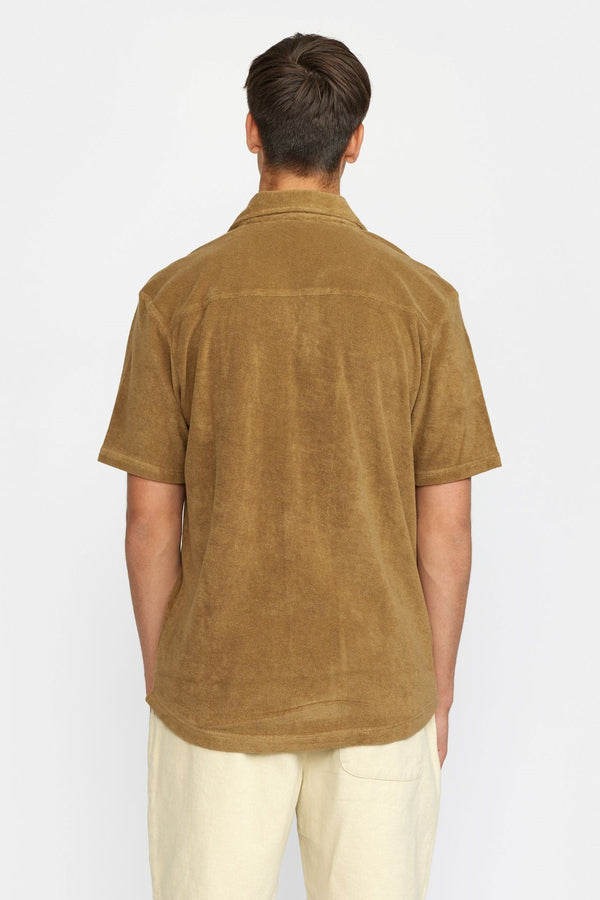 Terry Short-Sleeved Cuban Shirt / 3823 - Darkkhaki