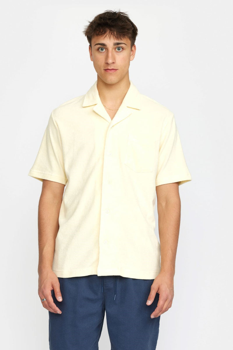 Terry Short-Sleeved Cuban Shirt / 3823 -Off-White