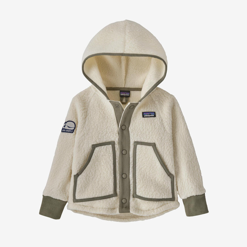 BABY RETRO PILE JKT - LIVE SIMPLY WHALE PATCH: NATURAL 24FW