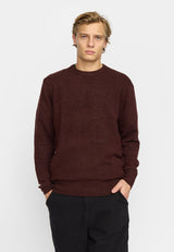 KNIT SWEATER / 6537 - BURGUNDY