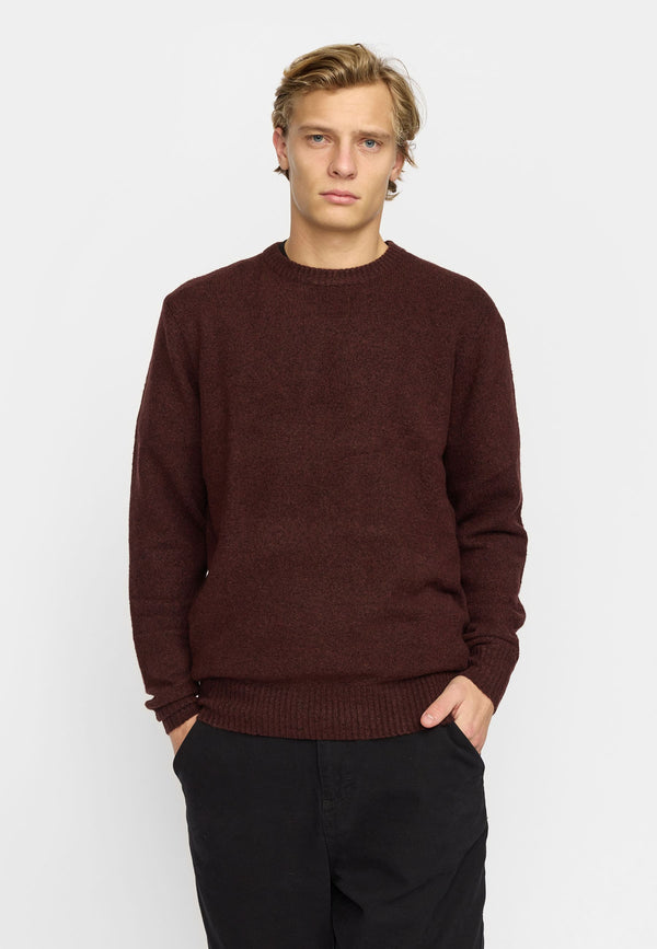 KNIT SWEATER / 6537 - BURGUNDY