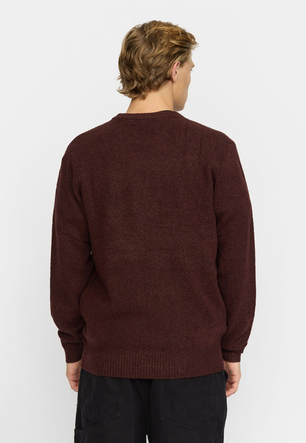 KNIT SWEATER / 6537 - BURGUNDY