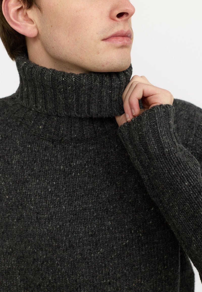 HIGH-NECK SWEATHER / 6568 - BLACK