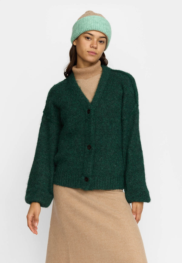 KNITTED MOHAIR CARDIGAN / 66107 - DARKGREEN