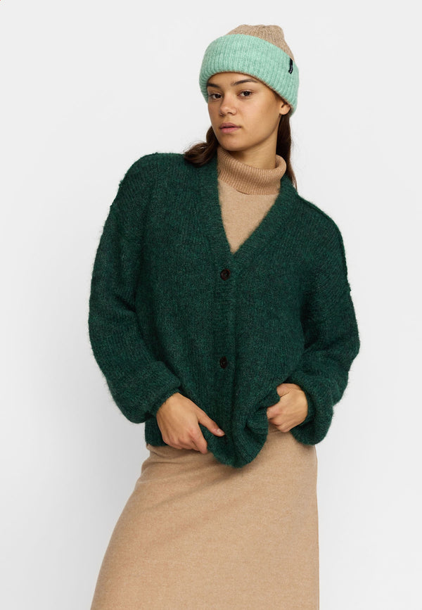 KNITTED MOHAIR CARDIGAN / 66107 - DARKGREEN