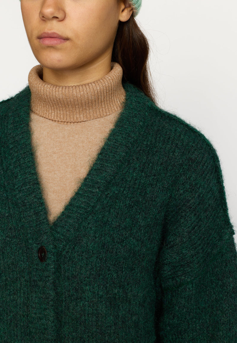 KNITTED MOHAIR CARDIGAN / 66107 - DARKGREEN