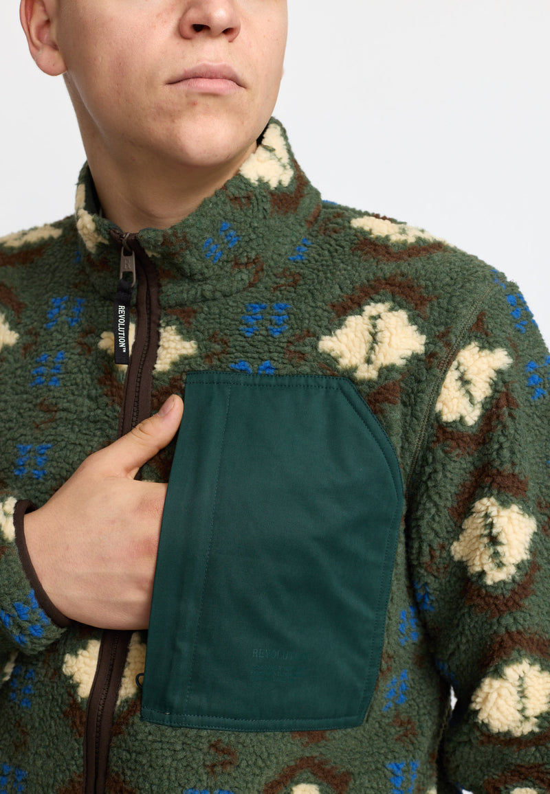 PRINTED POCKET TEDDY / 7019 - GREEN