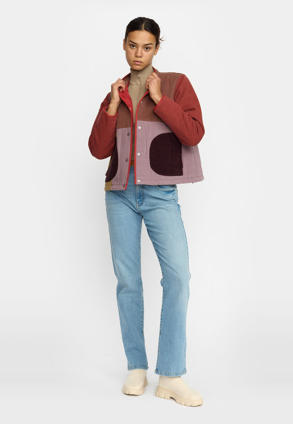 QUILTED PATCHWORK JACKET / 77345 - BROWN