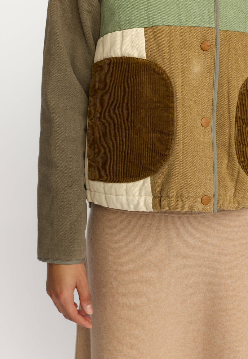 QUILTED PATCHWORK JACKET / 77345 - ARMY