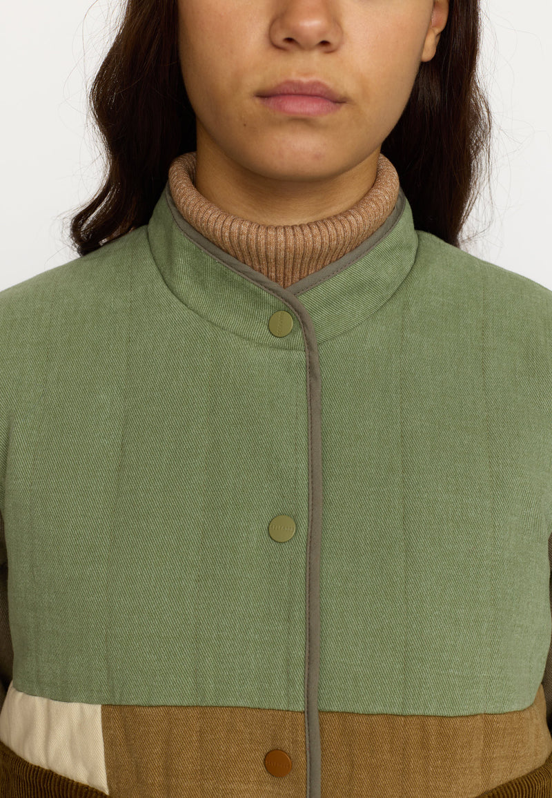 QUILTED PATCHWORK JACKET / 77345 - ARMY