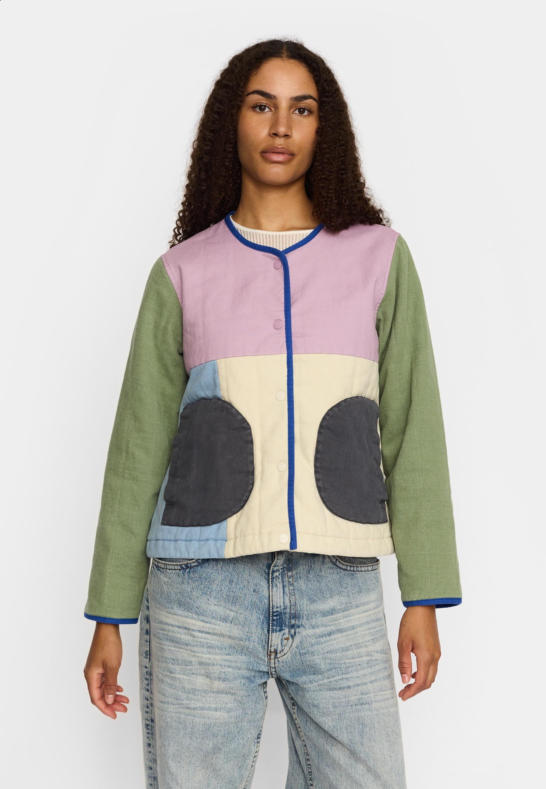 Quilted Block Jacket / 77360 - Lightpurple – Papua Market