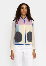 Quilted Patchwork Vest / 77362 - Lightpurple