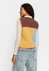 Quilted Patchwork Vest / 77362 - Off White