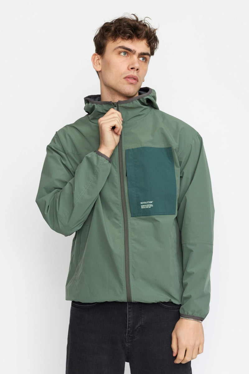 HOODED TRACK JACKET / 7838 - DUSTGREEN