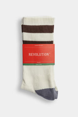 Jacquard Crew Sock / 8906 - White