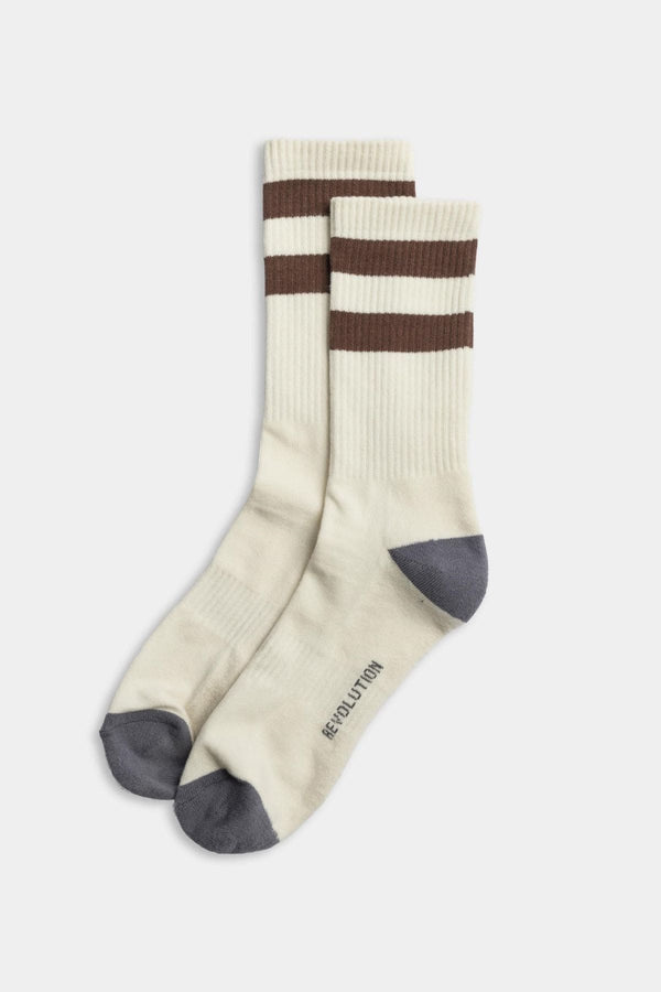 Jacquard Crew Sock / 8906 - White