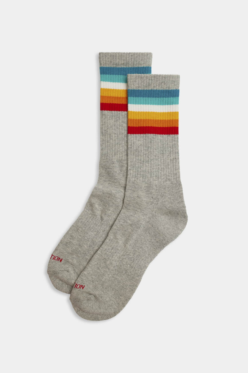 JAQUARD CREW SOCK / 8913 - GREY-MELANGE
