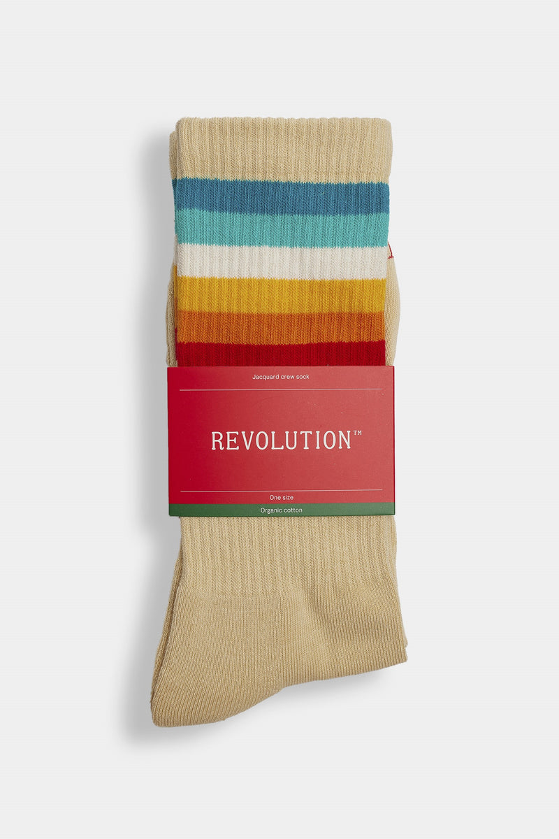 JAQUARD CREW SOCK / 8914 - BEIGE