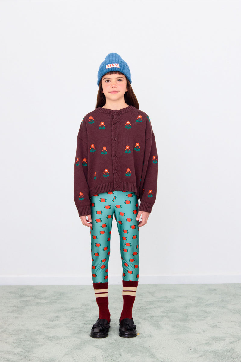 FLOWERS CARDIGAN - DARK BROWN