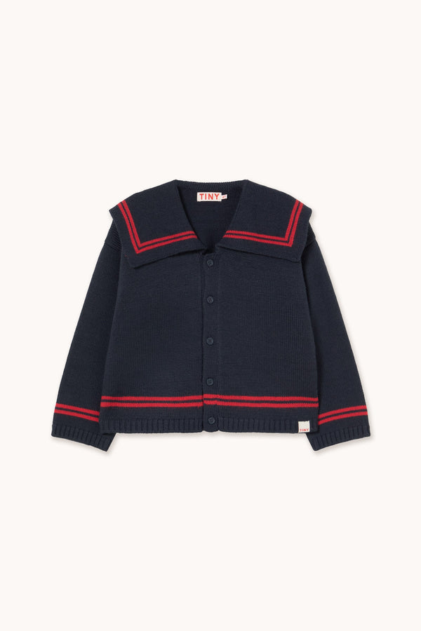 STRIPES TINY CARDIGAN - NAVY