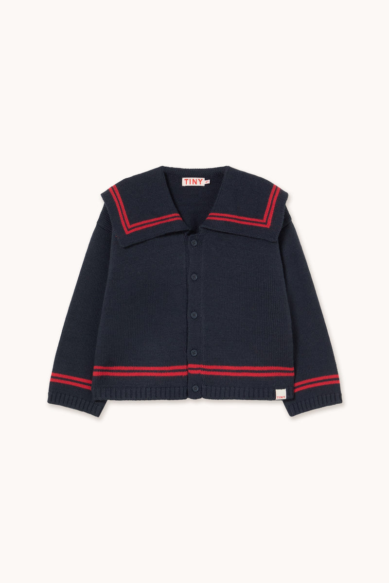 STRIPES TINY CARDIGAN - NAVY