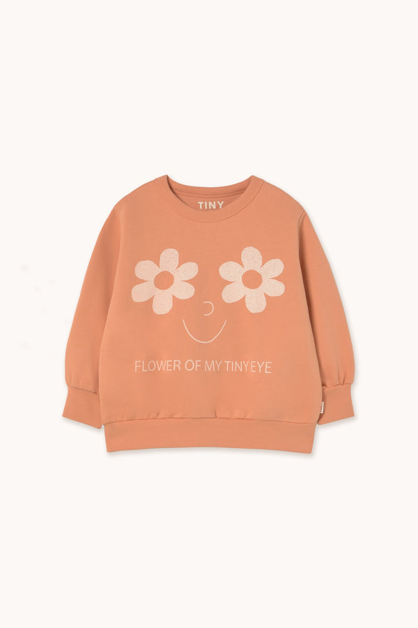 FLOWERS EYES GRAPHIC SWEATSHIRT - LIGHT RUST