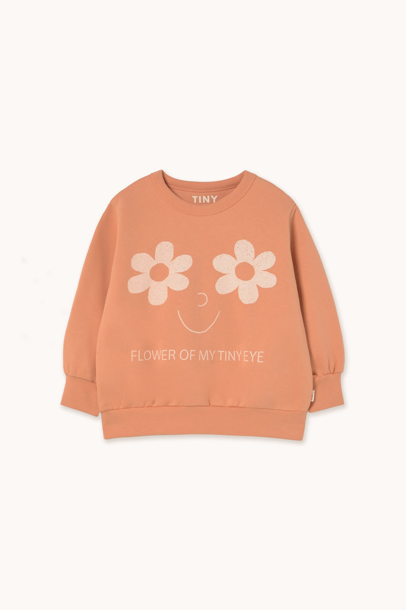 FLOWERS EYES GRAPHIC SWEATSHIRT - LIGHT RUST
