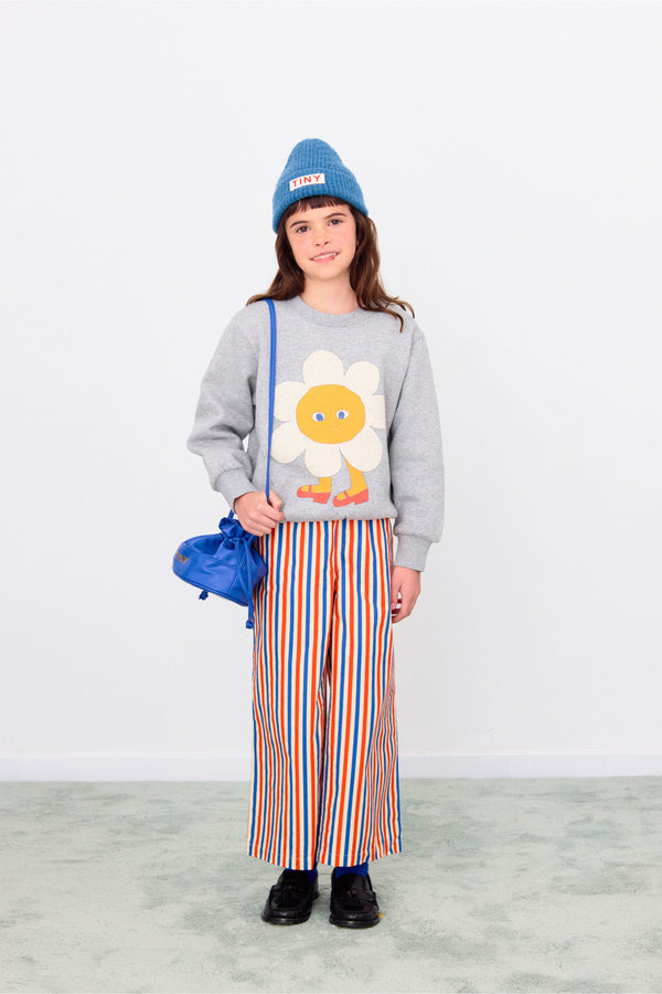 FLOWERS GRAPHIC SWEATSHIRT - MEDIUM GREY HEATHER