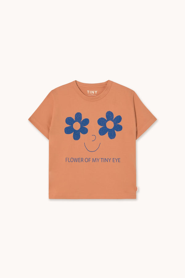 FLOWERS EYES GRAPHIC TEE - LIGHT RUST