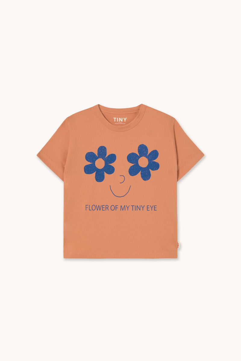 FLOWERS EYES GRAPHIC TEE - LIGHT RUST