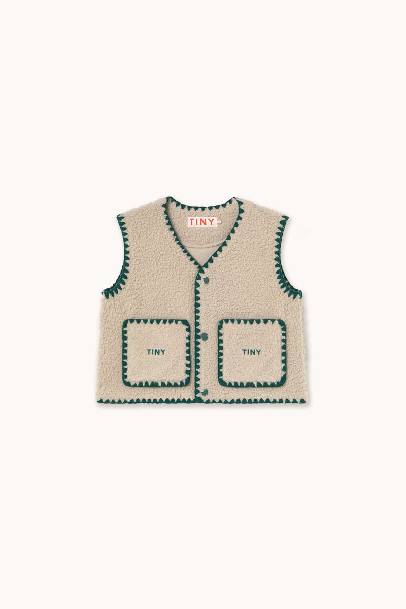 SHERPA VEST - DARK VANILLA