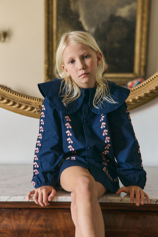 MINI CHERRIES DRESS - NAVY