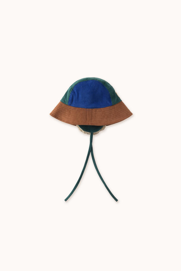 COLOR BLOCK BUCKET HAT - DARK BROWN